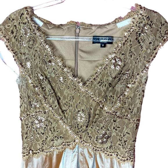 Tadashi Shoji Collection Metallic Beaded Party Dress - Picture 2 of 11